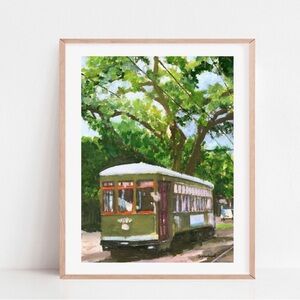 8.5x11 New Orleans Art Print, streetcars art prints, Louisiana painting